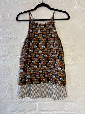 Anthropologie Retro Suitcase Print Two Layer Breezy Camisole